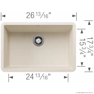 Blanco Soft White 27-Inch Precis U Undermount Silgranit Kitchen Sink 402880