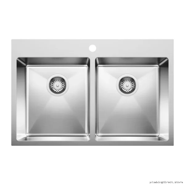Blanco Stainless Steel 2-Bowl Drop-In Kitchen Sink Model R15 - Image 3