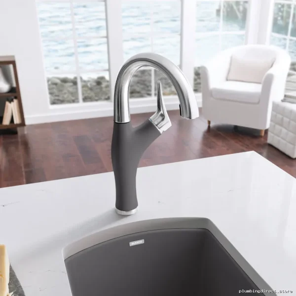 Blanco Stainless Steel Bar Faucet with Concealed Pulldown Sprayer - Image 3