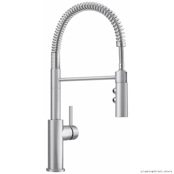 Catris Professional-Grade Kitchen Faucet with Spring-Loaded Pull-Down Spray Nozzle - 401918 Blanco Stainless Steel - Image 2