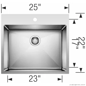 Stainless Steel Laundry Sink by Blanco - Single Bowl Dual Mount