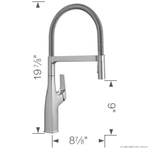 Blanco Stainless Steel Pull Down Kitchen Faucet with Spring Spray 442676