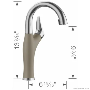 Blanco Stainless Steel Pull Down Kitchen Faucet with Truffle Finish