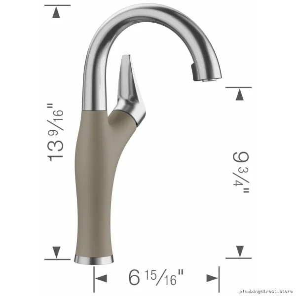 Blanco Stainless Steel Pull Down Kitchen Faucet with Truffle Finish