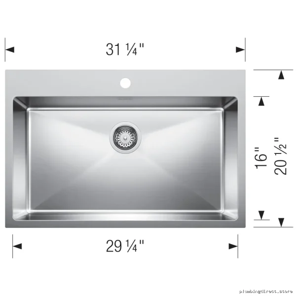 Blanco Stainless Steel Single Bowl Drop-In Kitchen Sink Quatrus R15 - Image 2