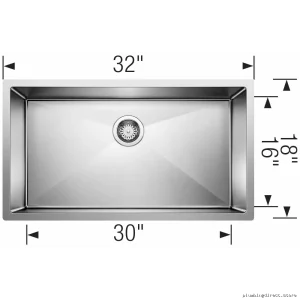 Blanco Stainless Steel Single Bowl Undermount Kitchen Sink 10U Radius