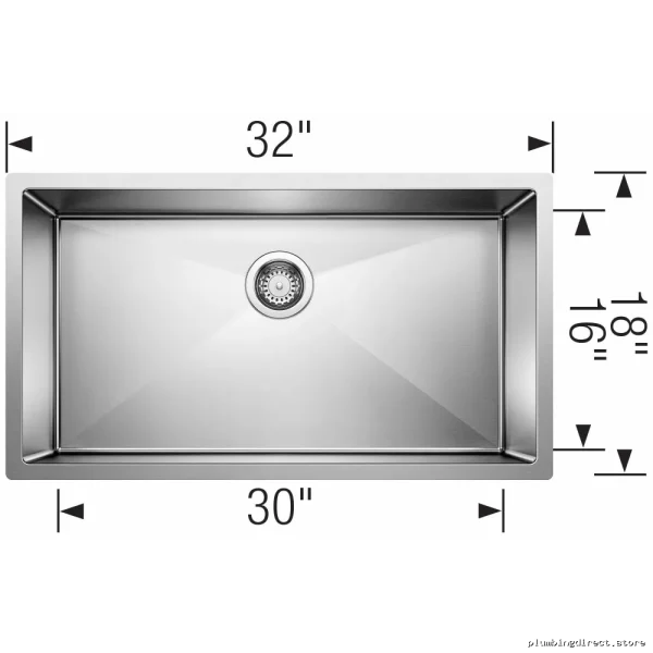 Blanco Stainless Steel Single Bowl Undermount Kitchen Sink 10U Radius