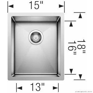 Blanco Stainless Steel 10U Undermount Bar Sink - Compact Radius Design