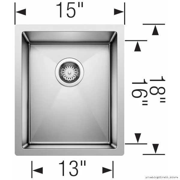 Blanco Stainless Steel 10U Undermount Bar Sink - Compact Radius Design