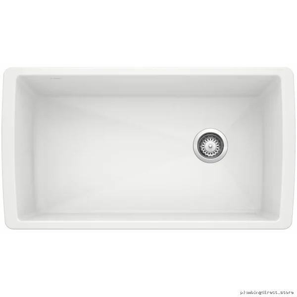 Silgranit White Undermount Kitchen Sink - DiamondU Model #Blanco SuperSingle