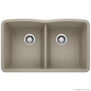 Modern Dual-Bowl Undermnt Slnk – Diamond BLANCO TRAFFLE in Rich Tuffles