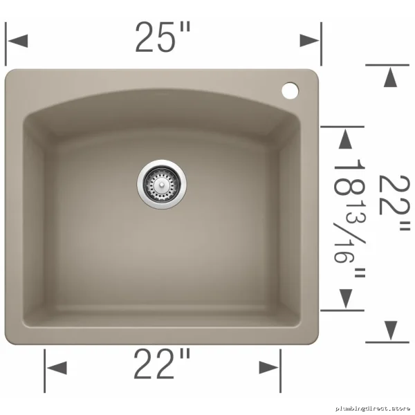 Blanco Truffle Silgranit Single Bowl Undermount Kitchen Sink 401154 - Image 2