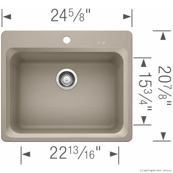 Blanco Truffle Single-Bowl Drop-In Silgranit Kitchen Sink Model #40 - Image 2