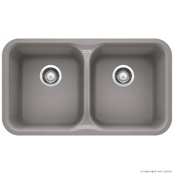 Blanco Modern Two Bowl Non-Porous Composite Kitchen Sink – Durable Metal Grey Undermount Design - Image 2