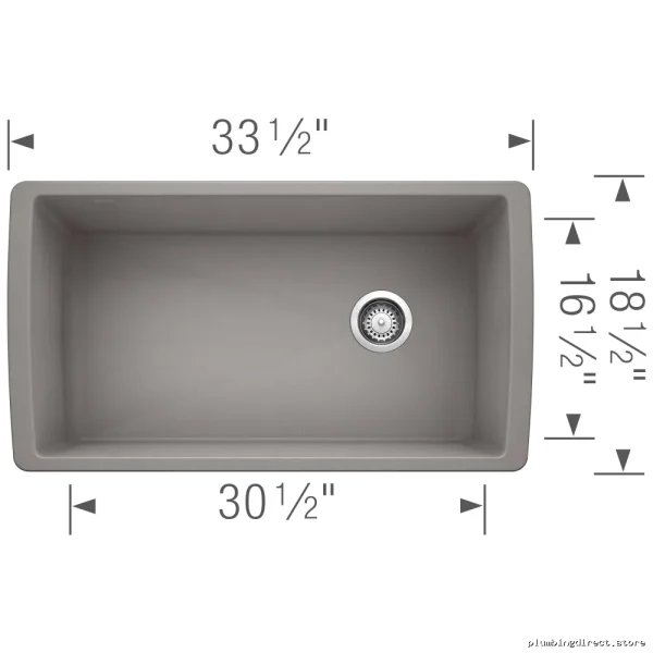Undermount Diamond U Silgranit Kitchen Sink by Blanco - Metallic Gray 401631 - Image 2