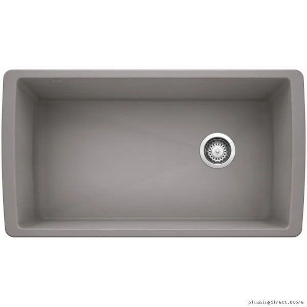 Undermount Diamond U Silgranit Kitchen Sink by Blanco - Metallic Gray 401631