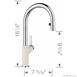 Blanco Urbena Chrome & Soft White Pulldown Kitchen Faucet 526932