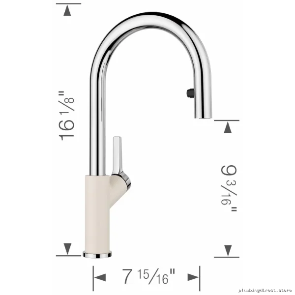 Blanco Urbena Chrome & Soft White Pulldown Kitchen Faucet 526932