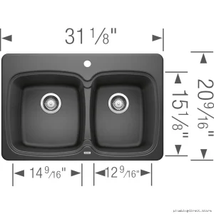 Blanco Vienna 210 Drop-In Silgranit Sink - 1.75 Bowl Anthracite Kitchen Sink