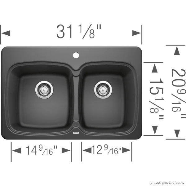 Blanco Vienna 210 Drop-In Silgranit Sink - 1.75 Bowl Anthracite Kitchen Sink