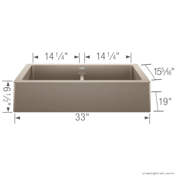 Blanco Vintera 33 Silgranit Double Bowl Kitchen Sink in Truffle