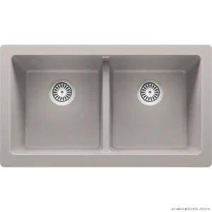Blanco Vintera 33 Double Bowl Concrete Gray Apron Kitchen Sink