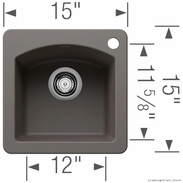 Blanco Volcano Gray Silgranit Drop-In Sink - Compact 1-Bowl Diamond Design