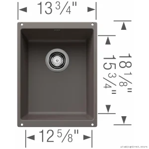 Blanco Volcano Gray Silgranit Undermount Sink - Precis U .75 Bowl 402926