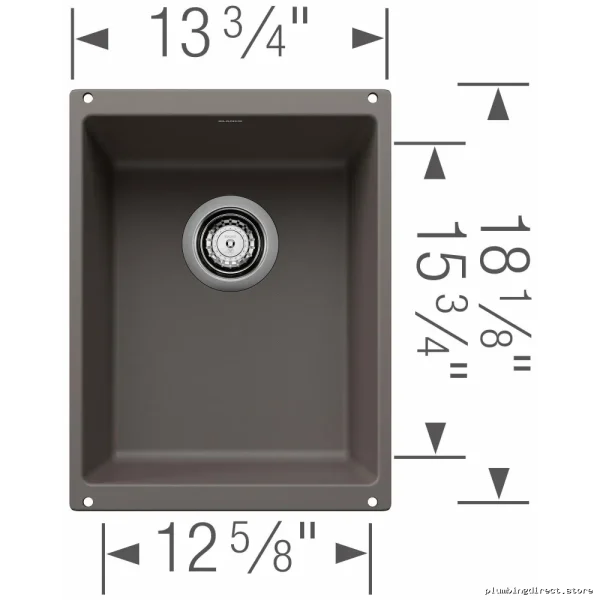 Blanco Volcano Gray Silgranit Undermount Sink - Precis U .75 Bowl 402926