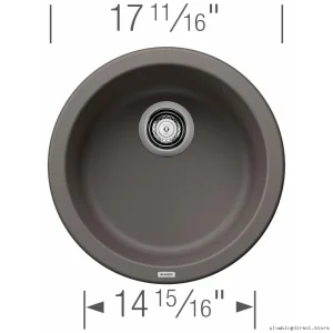 Blanco Volcano Gray Silgranit Round Sink Dual Mount Rondo Model