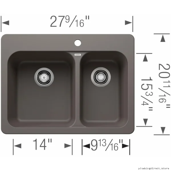 Blanco Volcano Gray 1.5 Bowl Drop-In Silgranit Kitchen Sink