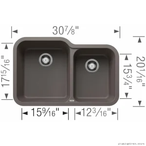 Blanco Volcano Gray Durable Undermount Kitchen Sink - Silgranit Single Bowl