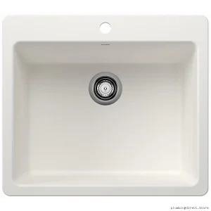 Blanco White 25-inch Dual Mount Kitchen Sink with Single Bowl