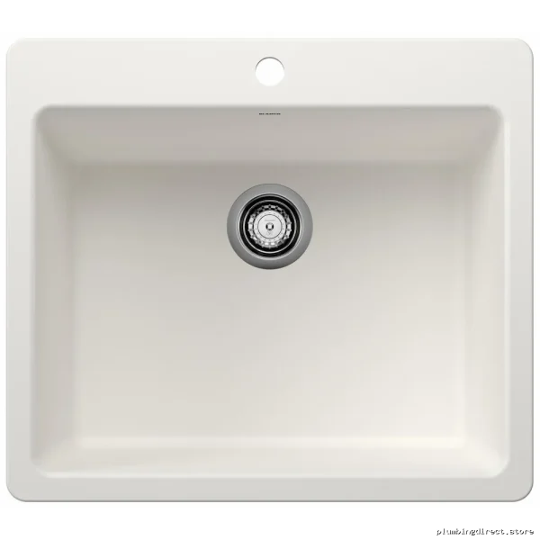 Blanco White 25-inch Dual Mount Kitchen Sink with Single Bowl