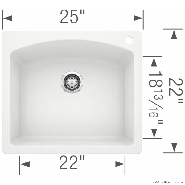 Blanco White Silgranit Drop-In Kitchen Sink with Diamond 1 Bowl
