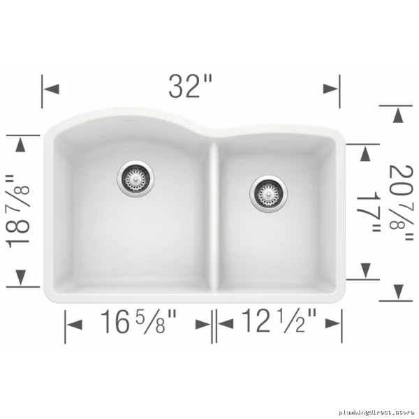 Blanco White Silgranit Undermnt Kitchen Sink with Dual Basin