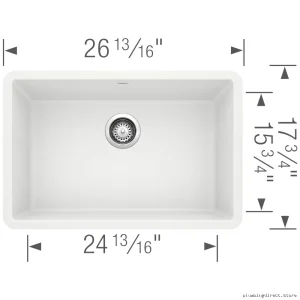 Blanco White Undermount Silgranit Kitchen Sink Precis U 27 Single Bowl