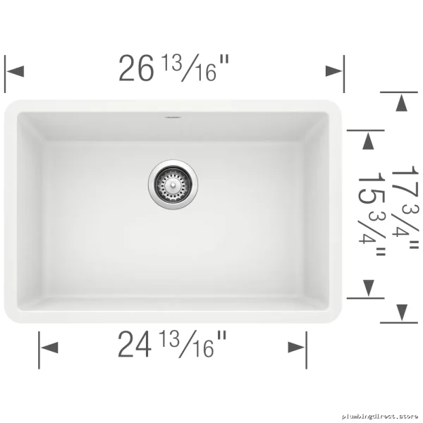 Blanco White Undermount Silgranit Kitchen Sink Precis U 27 Single Bowl