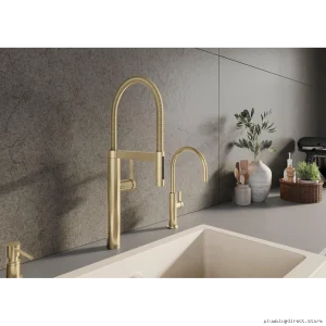 BlancoCulina II Kitchen Faucet PVD Satin Platinum Spring Pulldown Spray 443252