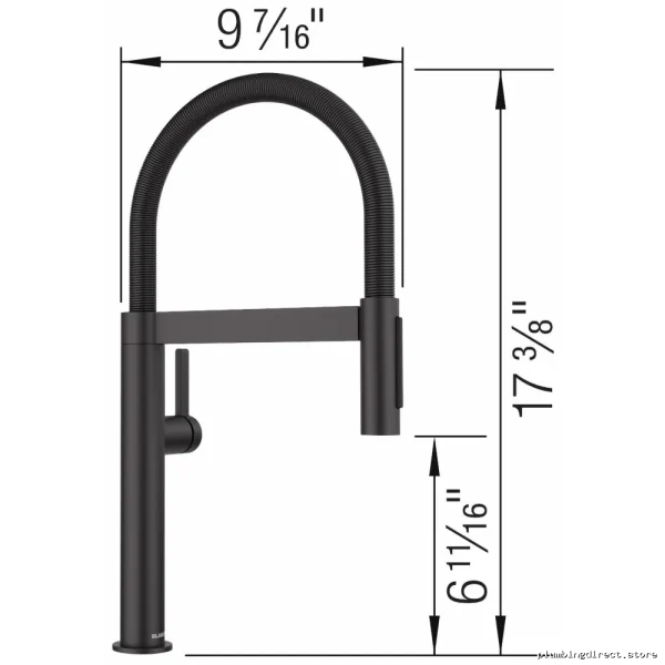 BlancoCulina II Matte Black Mini Kitchen Faucet with Spring Pulldown Spray 527481 - Image 2