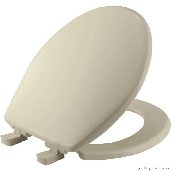 Bemis Bone White Round Toilet Seat with Cover Easy Clean Plastic 730SLEC