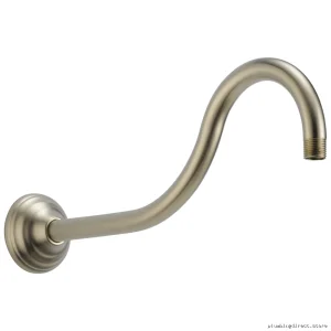 16 Inch Curved Shower Arm with Flange - Easy Install Brushed Nickel Brizo RP54168BN