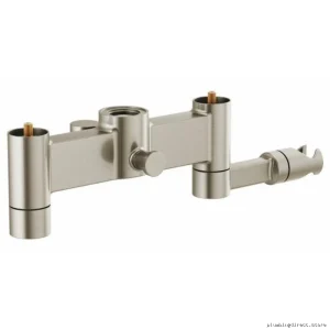 Brilliance Luxe Nickel Dual-Handle Tub Filler Body Trim Kit
