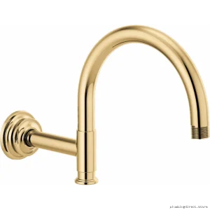 Brizo Polished Gold 12-Inch Arc Shower Arm with Flange RP100326PG