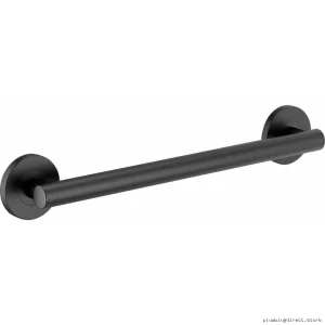 Brizo Matte Black 18-Inch Euro Round Grab Bar for Bathroom Safety 69475-BL