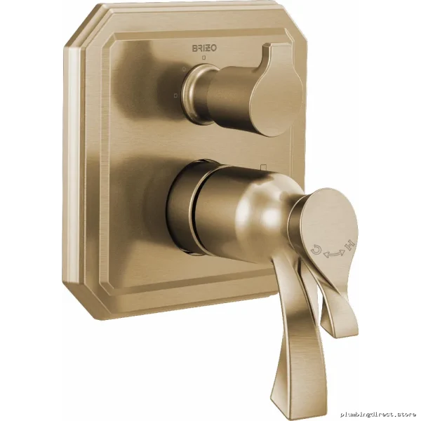 Brizo Thermostatic Valve Trim w/3-Function Diverter & Luxe Gold Finish