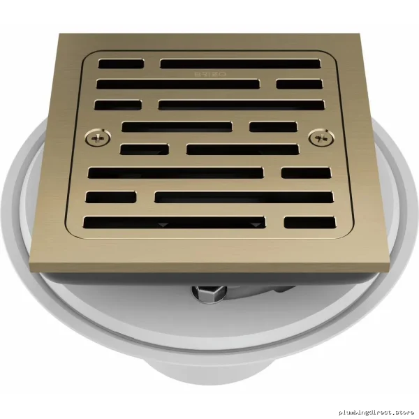 Brizo Luxe Gold 4-Inch Square Tile-In Shower Drain