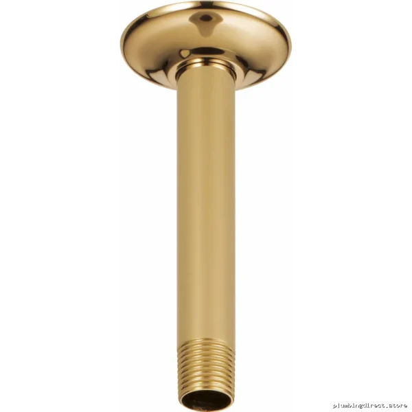 Brizo Polished Gold Ceiling Shower Arm with Flange 6 Inch RP48985PG