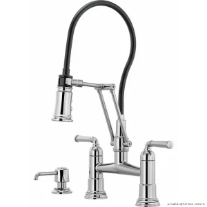 Brizo 62274LF-PC Modern Articulating Bridge Kitchen Faucet in Chrome