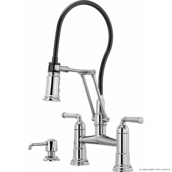 Brizo 62274LF-PC Modern Articulating Bridge Kitchen Faucet in Chrome